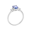 Thumbnail Image 3 of Platinum 0.15ct Diamond Tanzanite Oval & Round Trilogy Ring