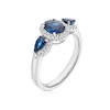 Thumbnail Image 2 of Platinum 0.20ct Diamond Sapphire Oval & PearTrilogy Ring