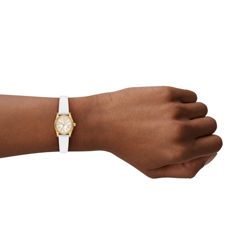 Main Image 4 of Michael Kors Lexington White Leather Strap Watch