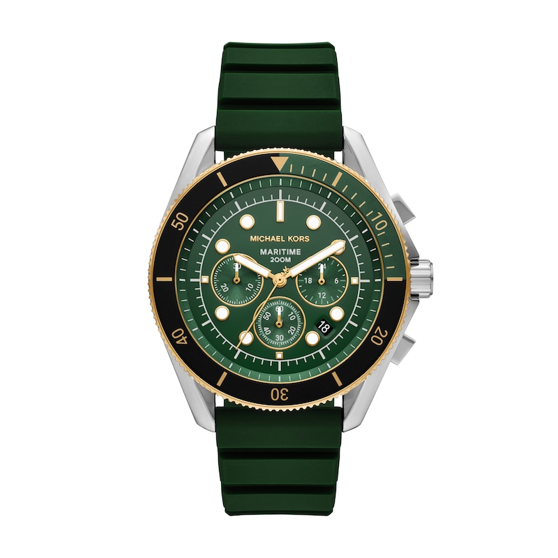 Main Image 1 of Michael Kors Maritime Chronograph Green Silicone Watch