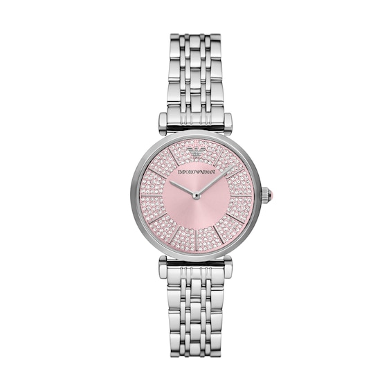 Women's Emporio Armani Pink Dial & Stainless Steel Watch