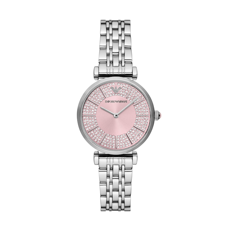 Main Image 1 of Emporio Armani Pink Dial & Stainless Steel Watch