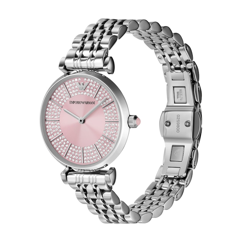 Main Image 4 of Emporio Armani Pink Dial & Stainless Steel Watch