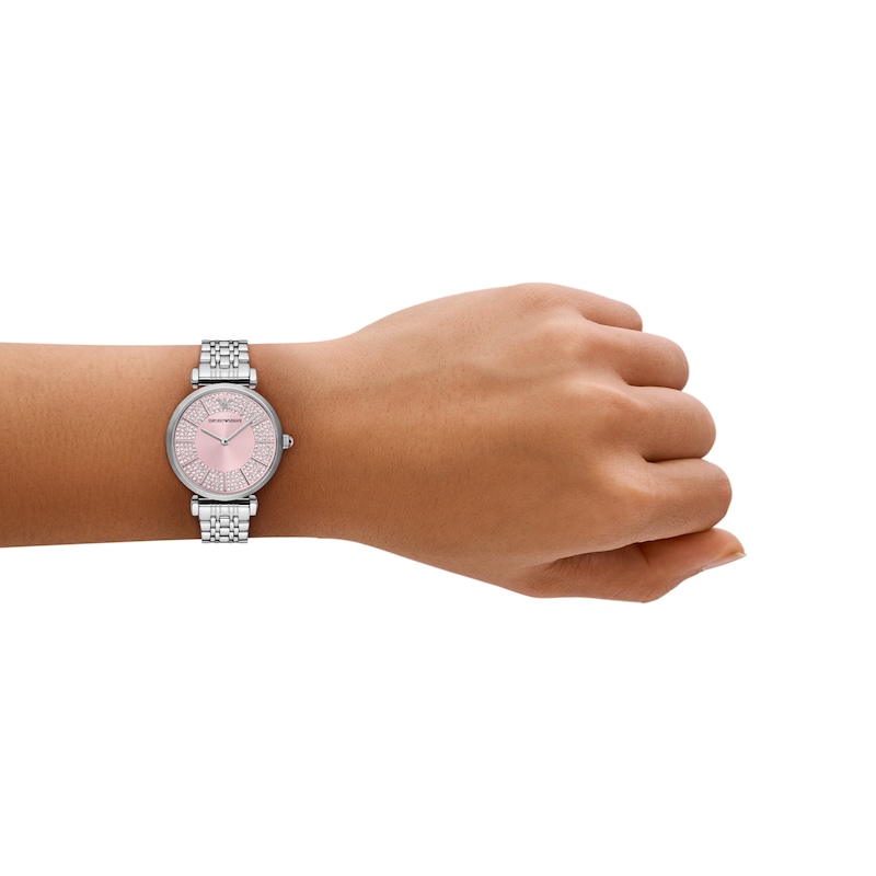Main Image 5 of Emporio Armani Pink Dial & Stainless Steel Watch