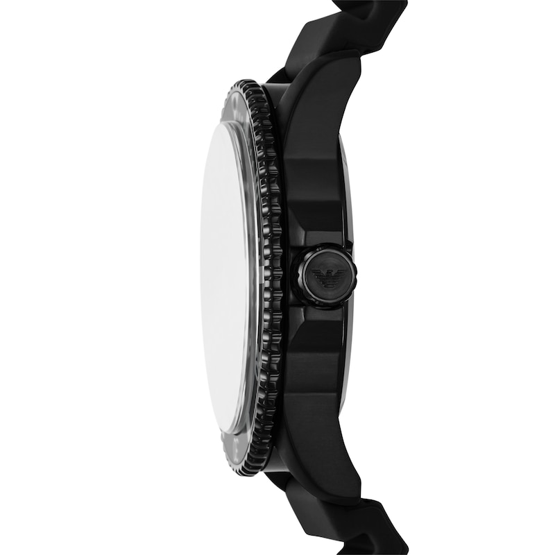Main Image 3 of Emporio Armani World Explorer Three Hand Date Black Silicone Strap Watch