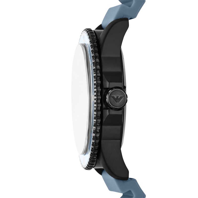 Main Image 3 of Emporio Armani World Explorer Three Hand Date Blue Silicone Strap Watch