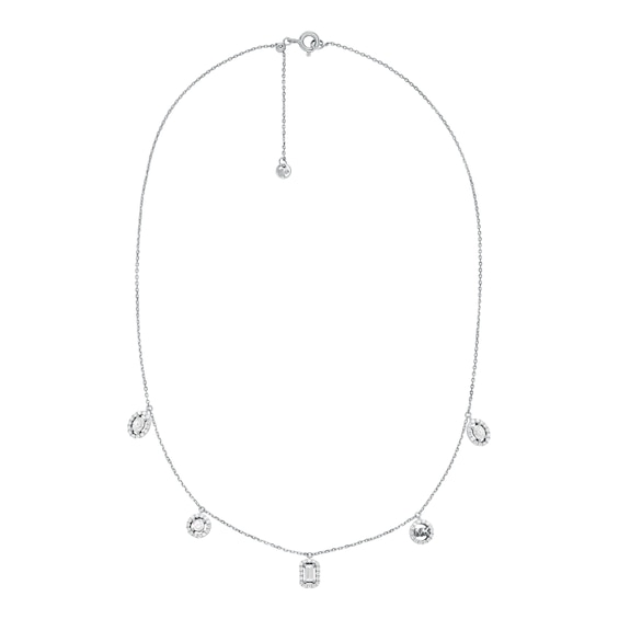Michael Kors Womens Sterling Silver Multi Stone Necklace