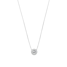 Michael Kors Women's Sterling Silver Pavé Logo Pendant Necklace