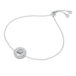 Michael Kors Women's Sterling Silver Pavé Logo Bolo Bracelet