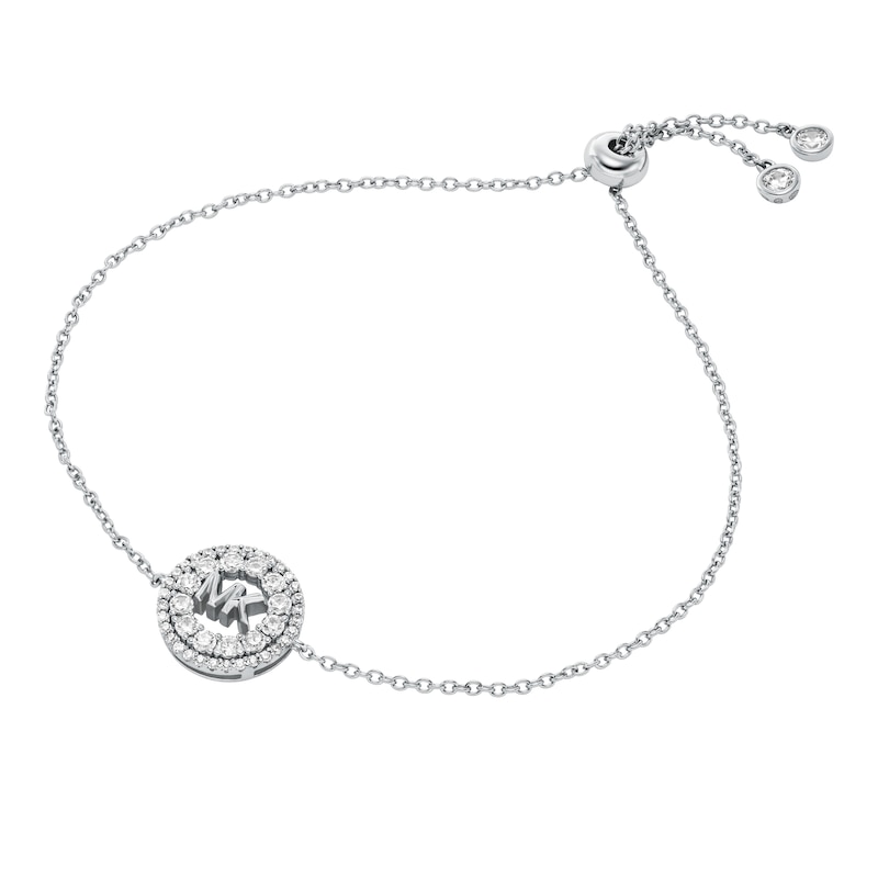 Main Image 1 of Michael Kors Women's Sterling Silver Pavé Logo Bolo Bracelet
