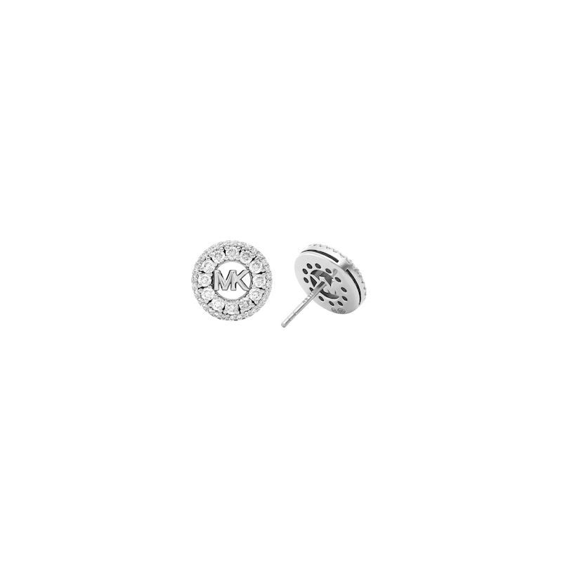 Main Image 2 of Michael Kors Women's Sterling Silver Pavé Logo Stud Earrings