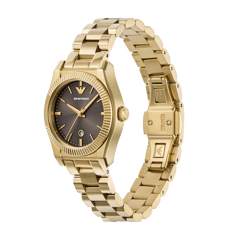 Main Image 4 of Emporio Armani Women's Brown Dial & Gold Tone Bracelet Watch