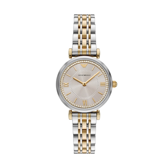 Women's Emporio Armani Champagne Dial & Two Tone Bracelet Watch