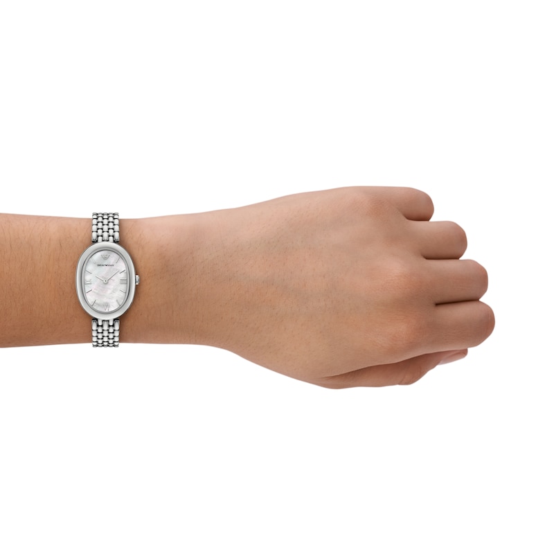 Main Image 5 of Emporio Armani Women's Mother Of Pear Dial & Stainless Steel Watch