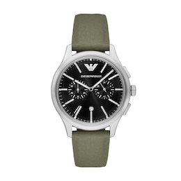 Emporio Armani Men's Chronograph Green Mirum® Strap Watch