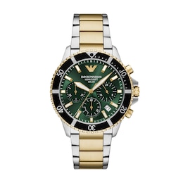 Emporio Armani World Explorer Men's Chronograph Solar Two-Tone Watch