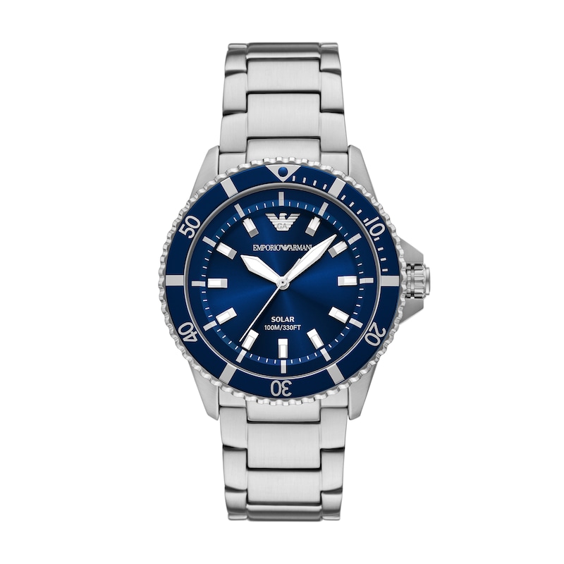 Main Image 1 of Emporio Armani World Explorer Men's Solar Blue Dial & Stainless Steel Watch