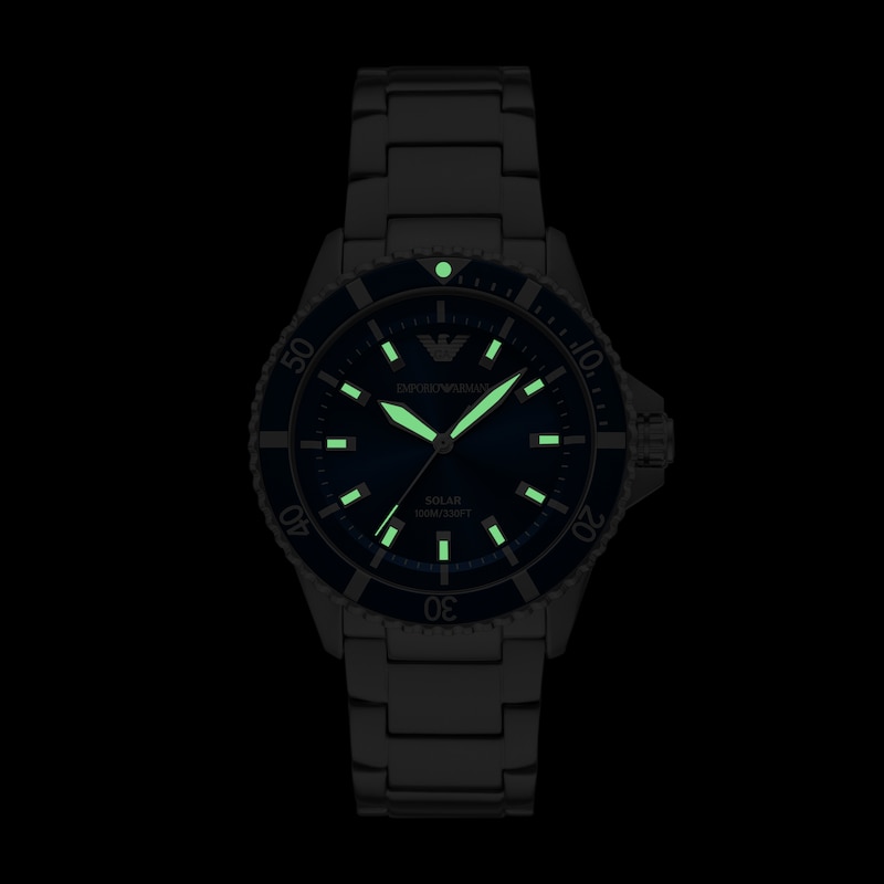 Main Image 5 of Emporio Armani World Explorer Men's Solar Blue Dial & Stainless Steel Watch