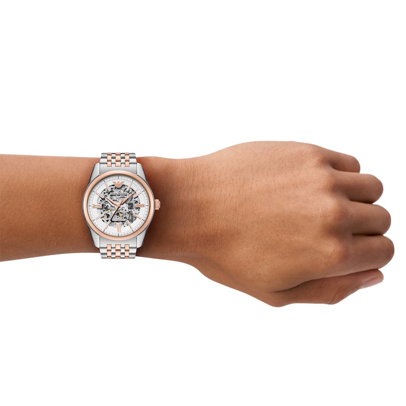 Main Image 5 of Emporio Armani Men's Automatic Skeleton Dial & Two-Tone Watch