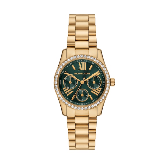Women's Michael Kors Lexington Lux Multifunction Gold Tone Watch
