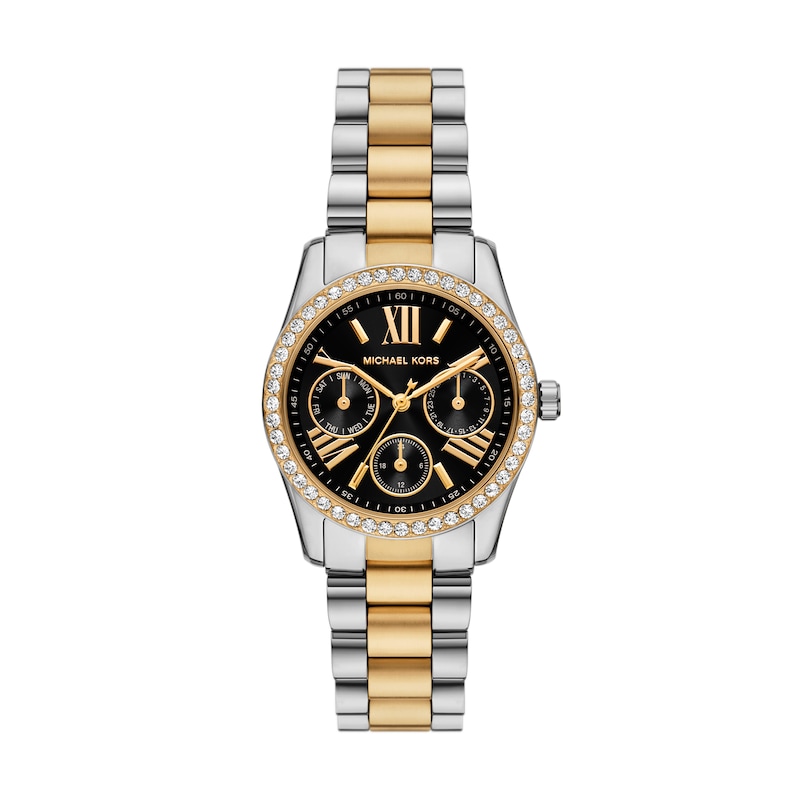 Main Image 1 of Michael Kors Lexington Lux Women's Multifunction Black Dial & Two-Tone Watch