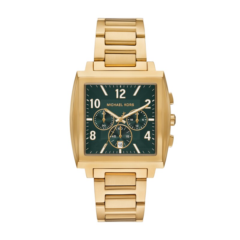 Main Image 1 of Michael Kors Rhys Men's  Chronograph Green Dial & Gold Tone Watch