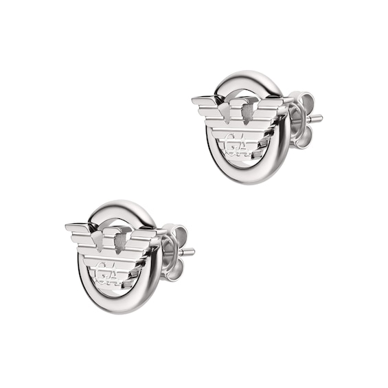 Emporio Armani Mens Stainless Steel Stud Earrings