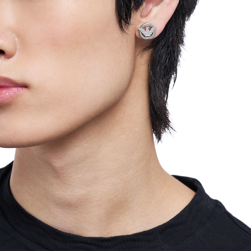 Main Image 3 of Emporio Armani Men's Stainless Steel Stud Earrings