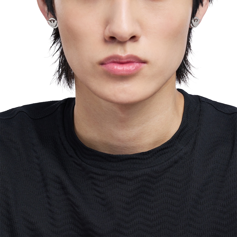 Main Image 4 of Emporio Armani Men's Stainless Steel Stud Earrings