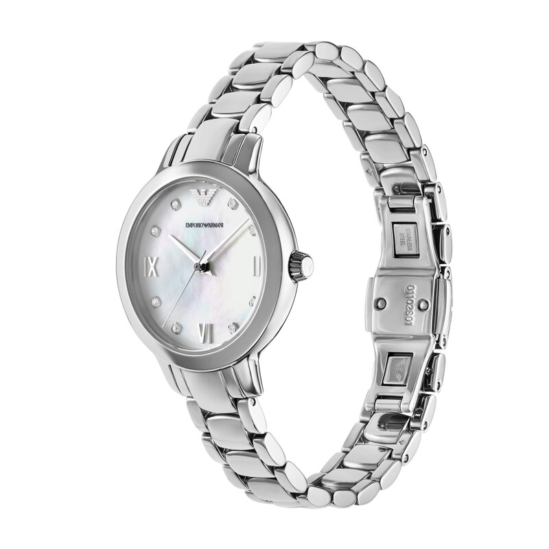 Main Image 6 of Emporio Armani Women's Mother Of Pearl Dial Stainless Steel Watch & Bracelet Gift Set