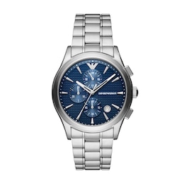Emporio Armani Men's Chronograph Blue Dial & Stainless Steel Watch
