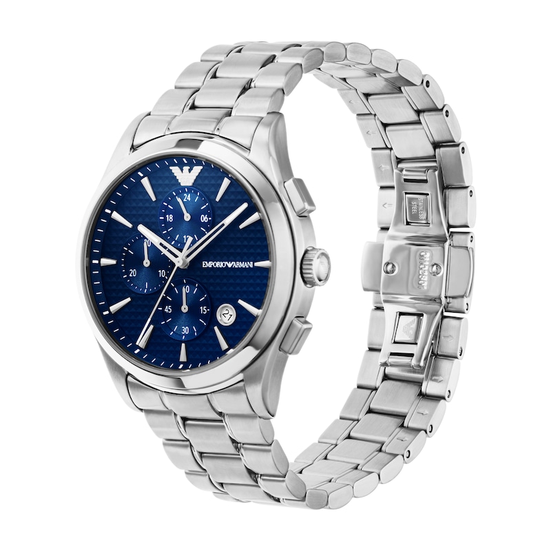 Main Image 4 of Emporio Armani Men's Chronograph Blue Dial & Stainless Steel Watch