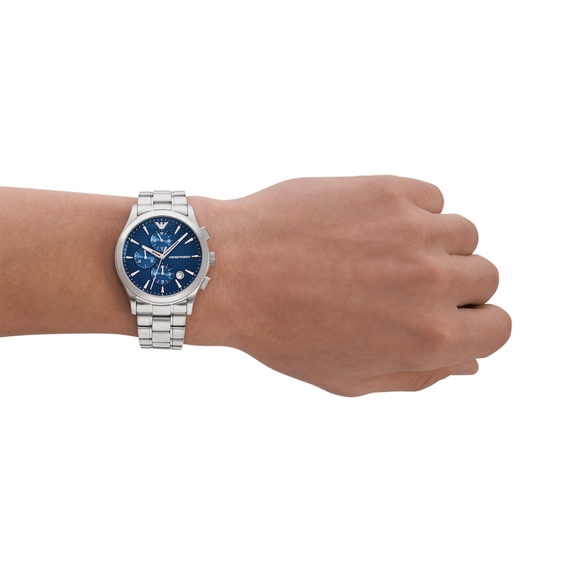 Main Image 5 of Emporio Armani Men's Chronograph Blue Dial & Stainless Steel Watch