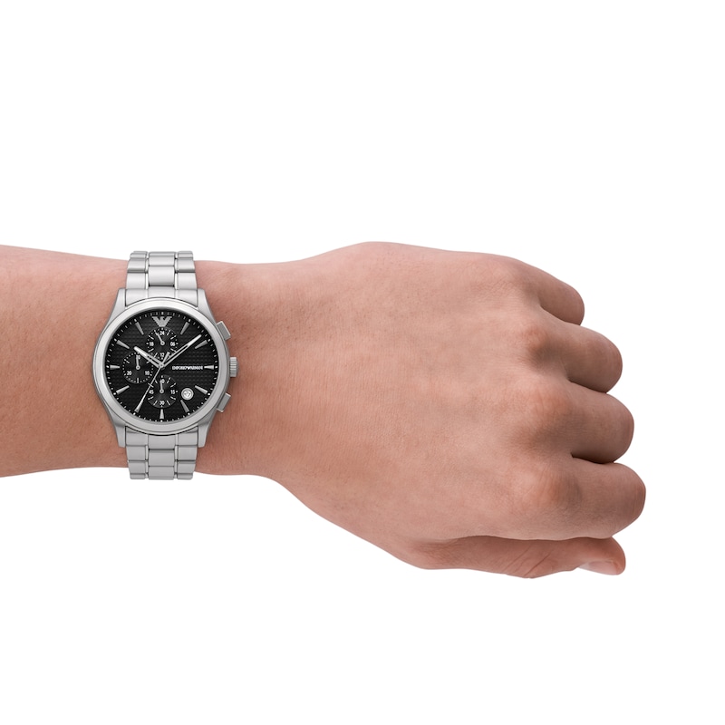 Main Image 5 of Emporio Armani Men's Chronograph Black Dial & Stainless Steel Watch