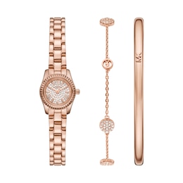 Michael Kors Lexington Women's Rose Gold Tone Watch Gift Set
