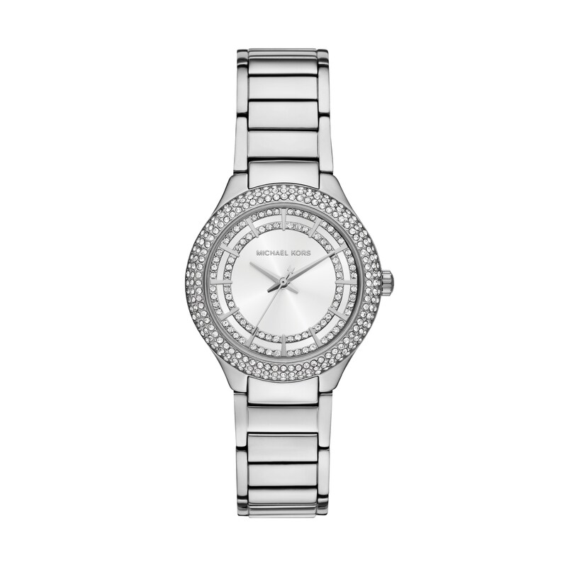 Main Image 1 of Michael Kors Sylvia Women's Crystal Bezel Silver Dial Stainless Steel Bracelet Watch