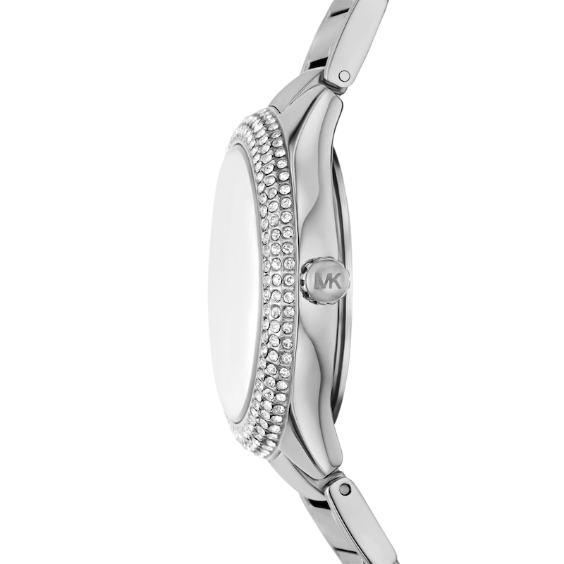 Main Image 3 of Michael Kors Sylvia Women's Crystal Bezel Silver Dial Stainless Steel Bracelet Watch