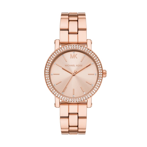 Michael Kors Women's Corey Rose Dial & Rose Gold Tone Stainless Steel Bracelet Watch