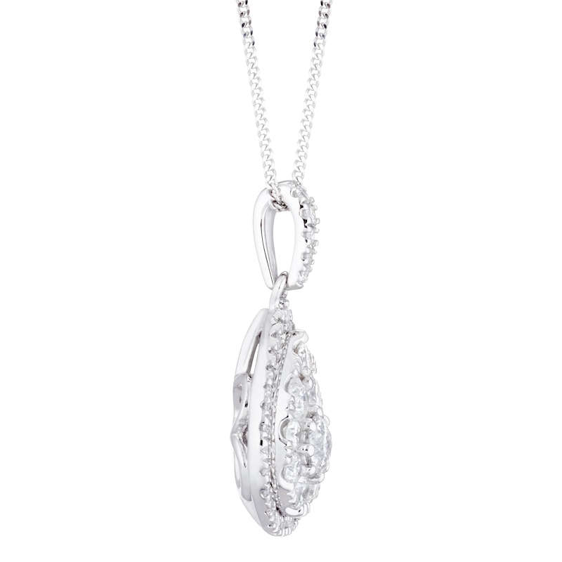 Main Image 2 of Platinum 0.75ct Total Diamond Pear Pendant