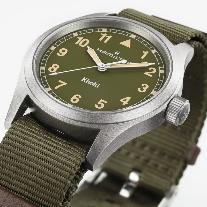 Main Image 3 of Hamilton Khaki Field Quartz 38mm Green Textile Strap Watch