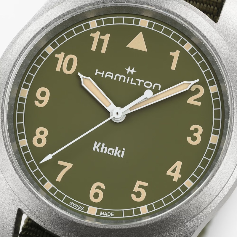 Main Image 4 of Hamilton Khaki Field Quartz 38mm Green Textile Strap Watch