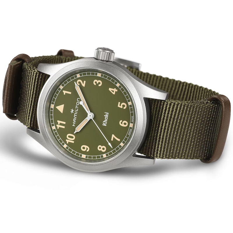 Main Image 5 of Hamilton Khaki Field Quartz 38mm Green Textile Strap Watch