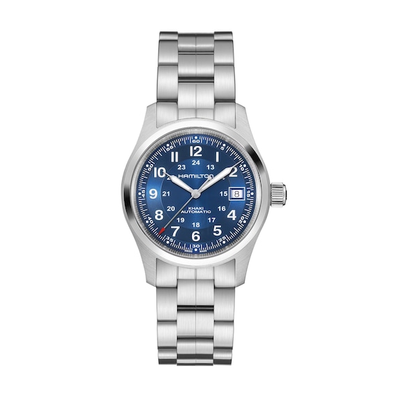 Men's Hamilton Khaki Field Automatic 38Mm Blue Dial & Stainless Steel Watch