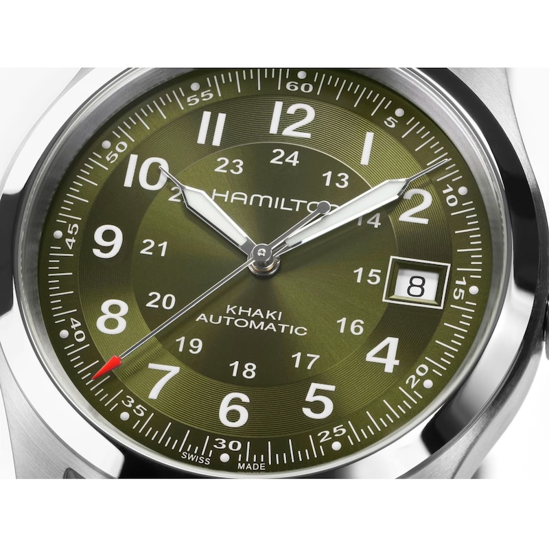 Main Image 3 of Hamilton Khaki Field Automatic 38mm Green Dial & Stainless Steel Watch