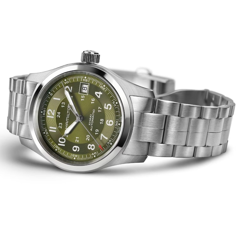 Main Image 4 of Hamilton Khaki Field Automatic 38mm Green Dial & Stainless Steel Watch