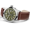 Thumbnail Image 3 of Hamilton Khaki Field Automatic 42mm Green Dial & Brown Leather Strap Watch