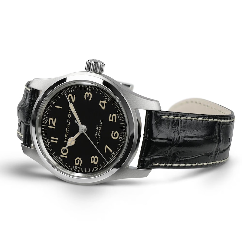 Main Image 3 of Hamilton Khaki Field Murph Auto 42mm Stainless Steel & Leather Bundle Watch