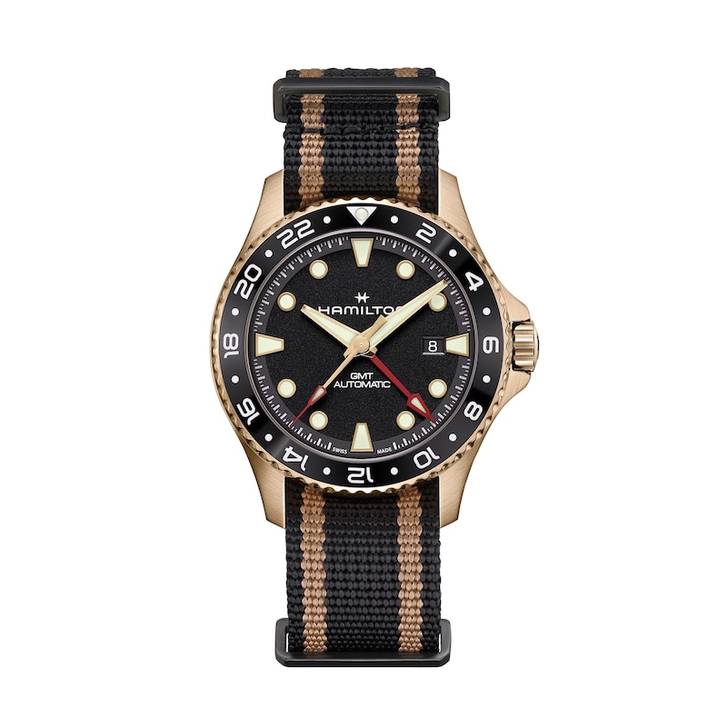 Main Image 1 of Hamilton Khaki 43mm Navy Scuba Automatic GMT Bronze & Black Textile Watch