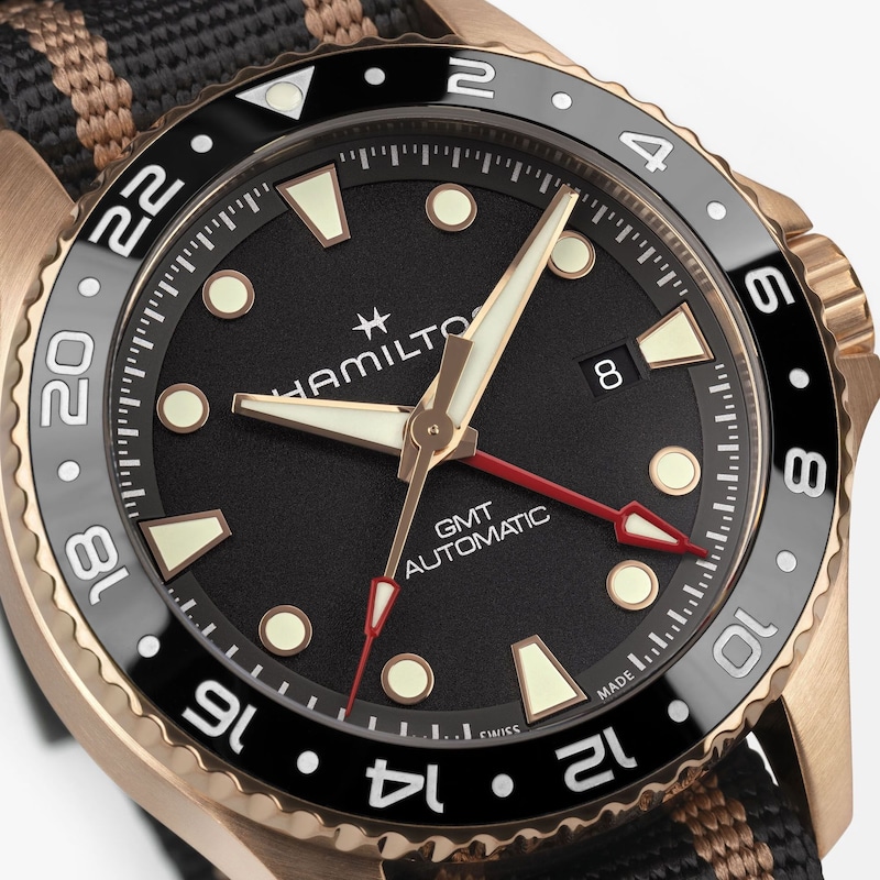 Main Image 3 of Hamilton Khaki 43mm Navy Scuba Automatic GMT Bronze & Black Textile Watch