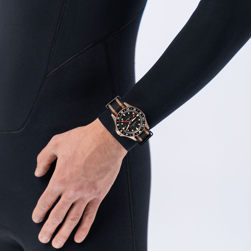 Main Image 5 of Hamilton Khaki 43mm Navy Scuba Automatic GMT Bronze & Black Textile Watch